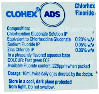 Clohex Ads Mint Flavour No Sugar Added Mouthwash 200Ml